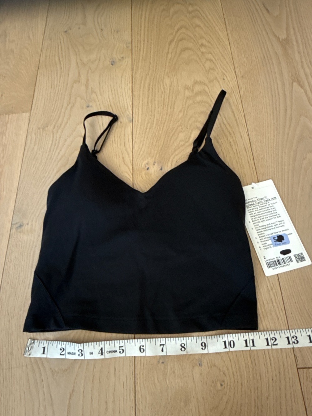 New lululemon black align cropped cami tank size 2